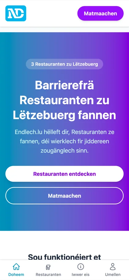 Fann barrierefrä Restauranten bei dir an der Géigend.